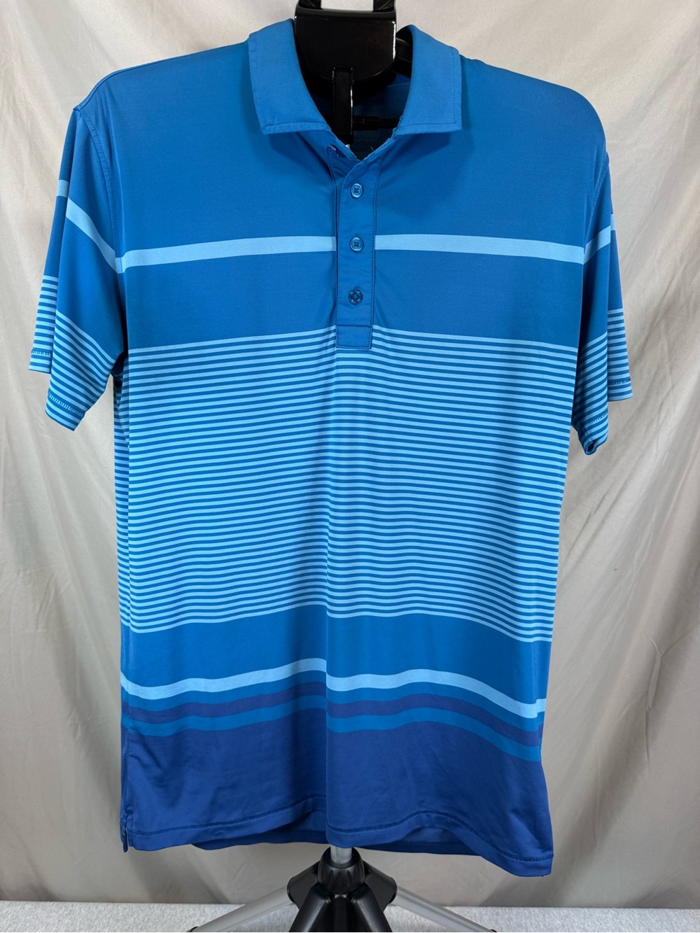 G/FORE G4 Striped Golf Polo - Blue - Small
